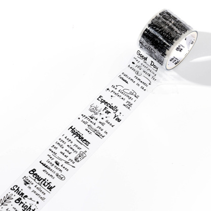 Sugar poem PET tape time manuscript series retro English hand account DIY material backing cycle stickers 6