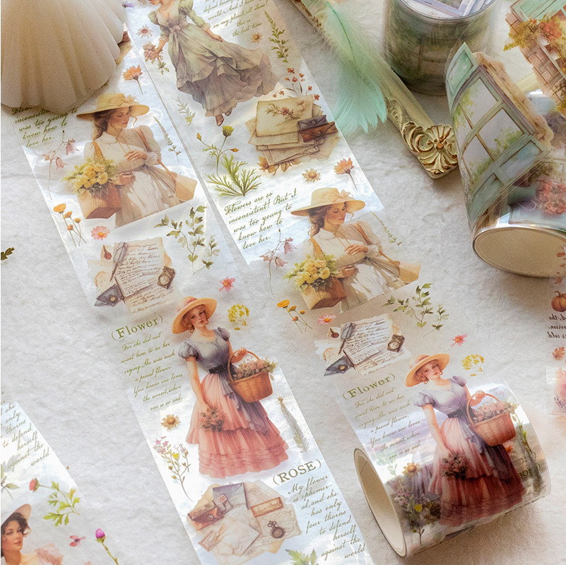 Yanji PET tape years River Series French romantic Journal decoration material loop stickers 6