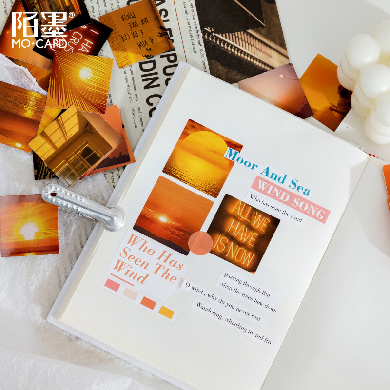 Mo Mo Boxed Stickers INS Scenery Handbook Diary DIY Decorative Seal Stickers 46 at Dusk