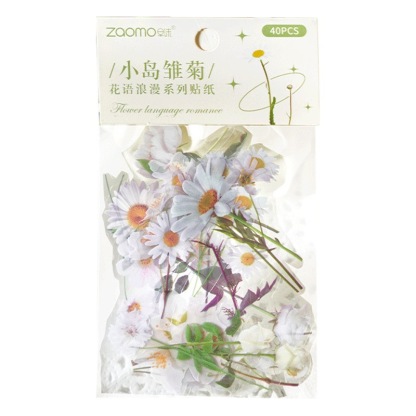 Early foam PET stickers package floral romantic series creative flower plant journal DIY material stickers 8 types selection