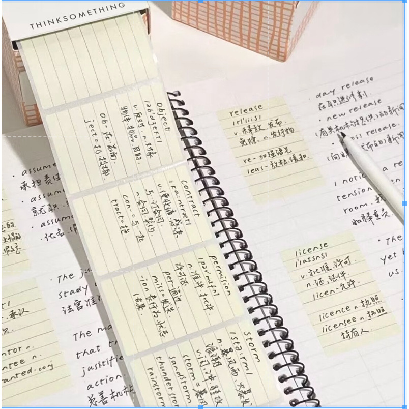 Korea ins style small paper box pull-out sticky notes sticky horizontal line models pull-out tearable sticky notes simple