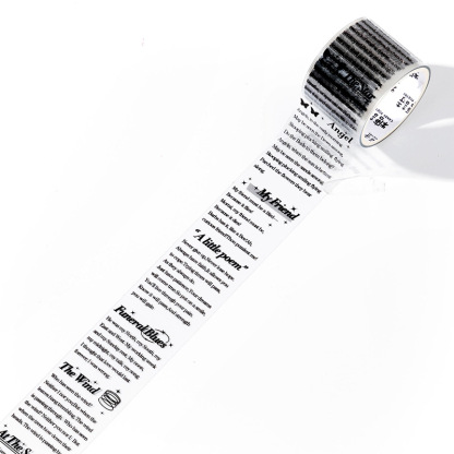 Sugar poem PET tape time manuscript series retro English hand account DIY material backing cycle stickers 6