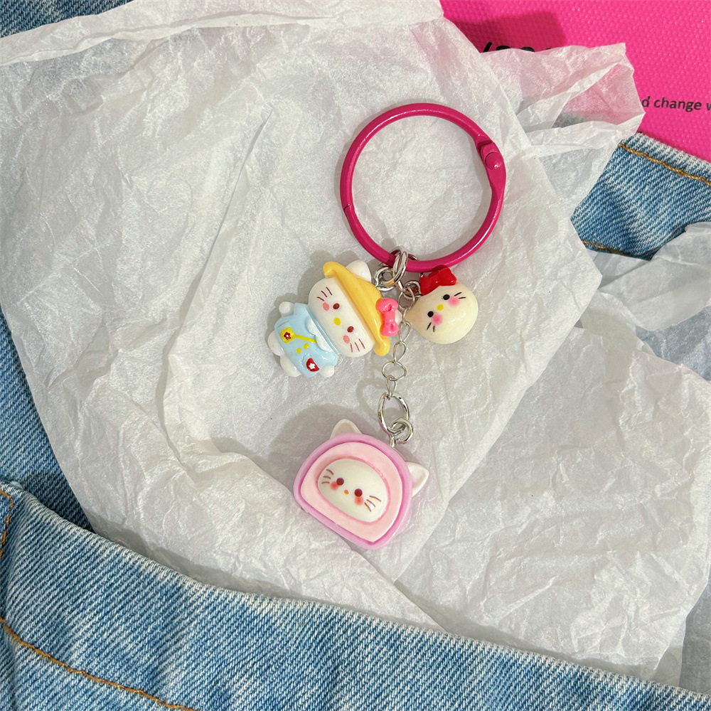 Collar Explosions Sanrio Series Keychain Pendant Cute Cartoon Hello Kitty Keyring Hanging