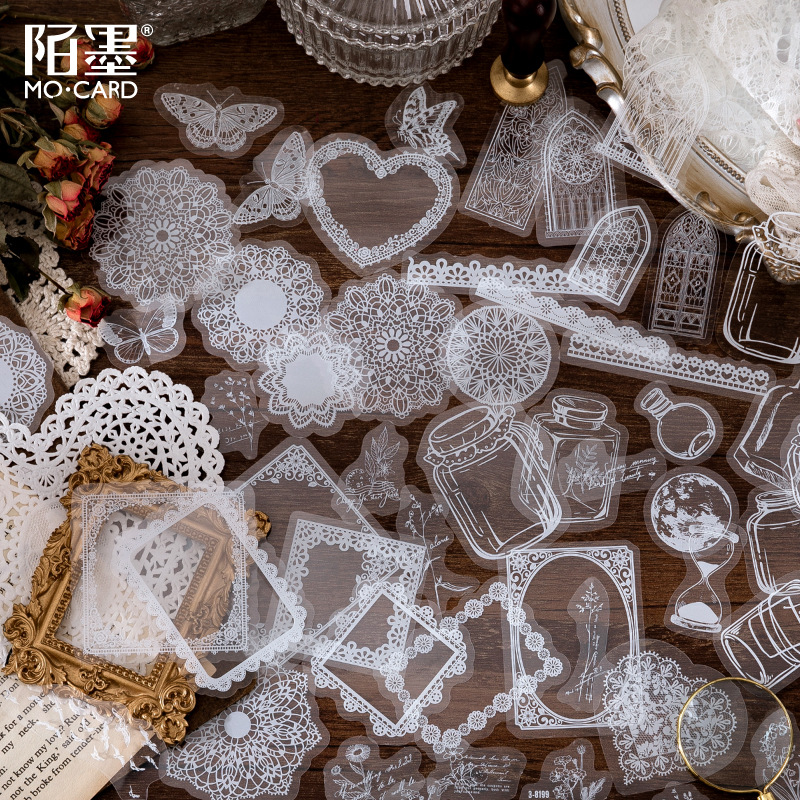 Momo ink PET sticker bag daydream series of creative art hand tent decorative stickers 6 choices