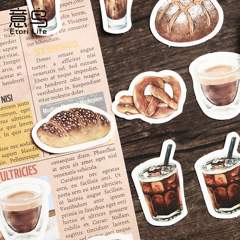 Italian bird boxed stickers coffee lovers creative material decorative stickers diy sealing stickers 46