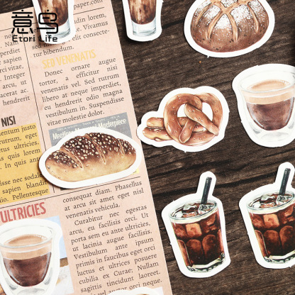 Italian bird boxed stickers coffee lovers creative material decorative stickers diy sealing stickers 46