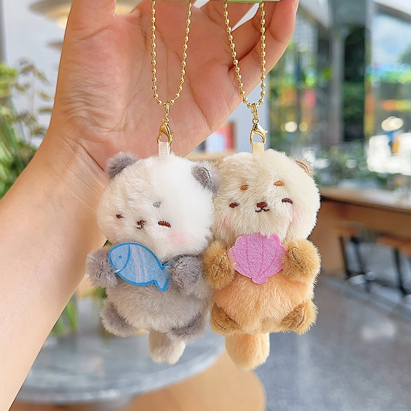 Jinnew Original Little Otter Magnetic Pair Plush Keychain Pendant Girlfriend Cute Small Pendant