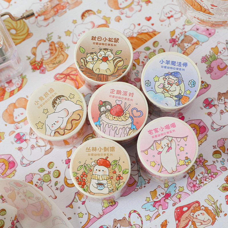 Yanyu paper tape cute animal daily series creative cartoon journal DIY material stickers 6