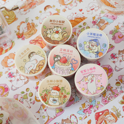 Yanyu paper tape cute animal daily series creative cartoon journal DIY material stickers 6