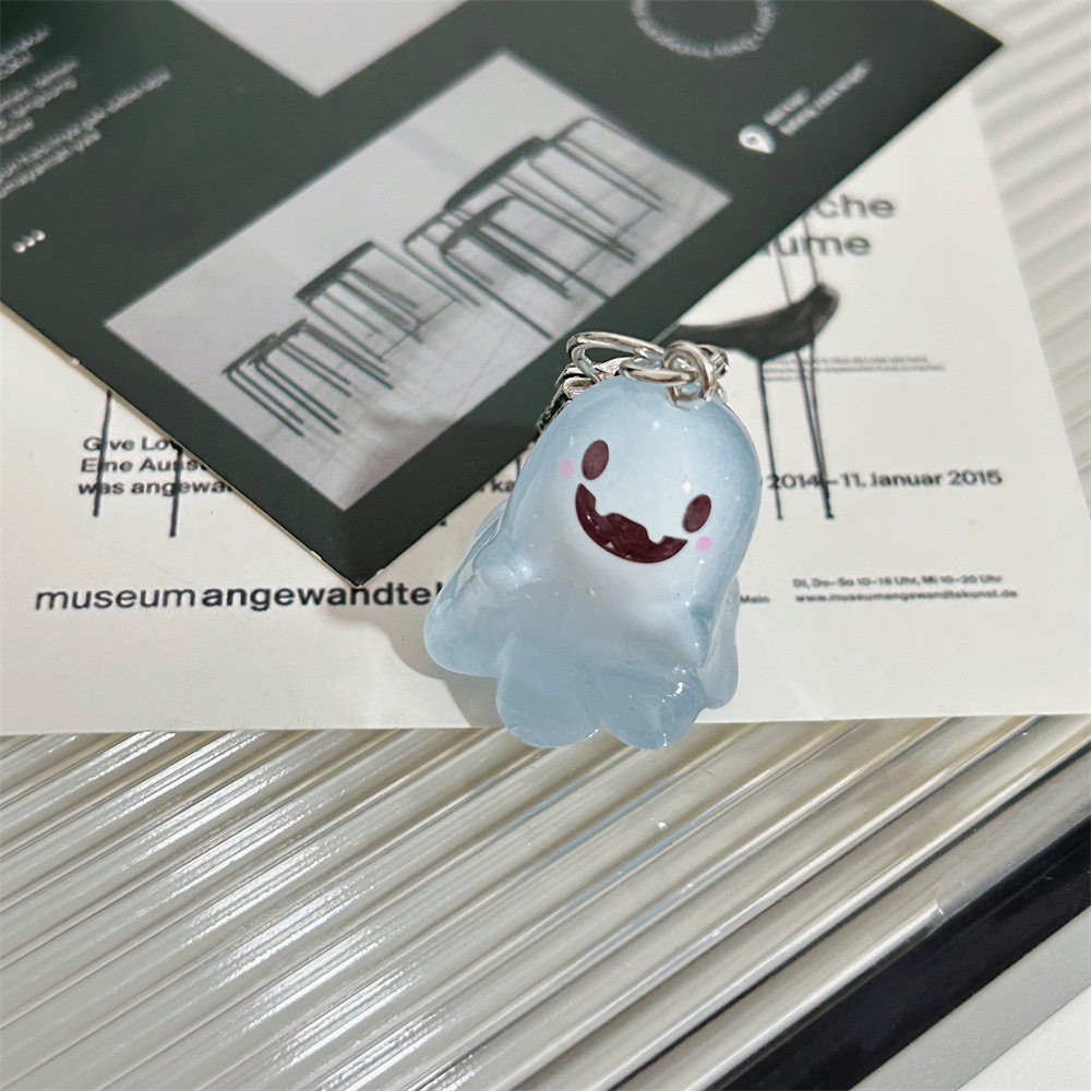 Creative Cute Luminous Ghost Keychain Funny Three-dimensional Halloween Doll Bag Pendant Ins Accessories