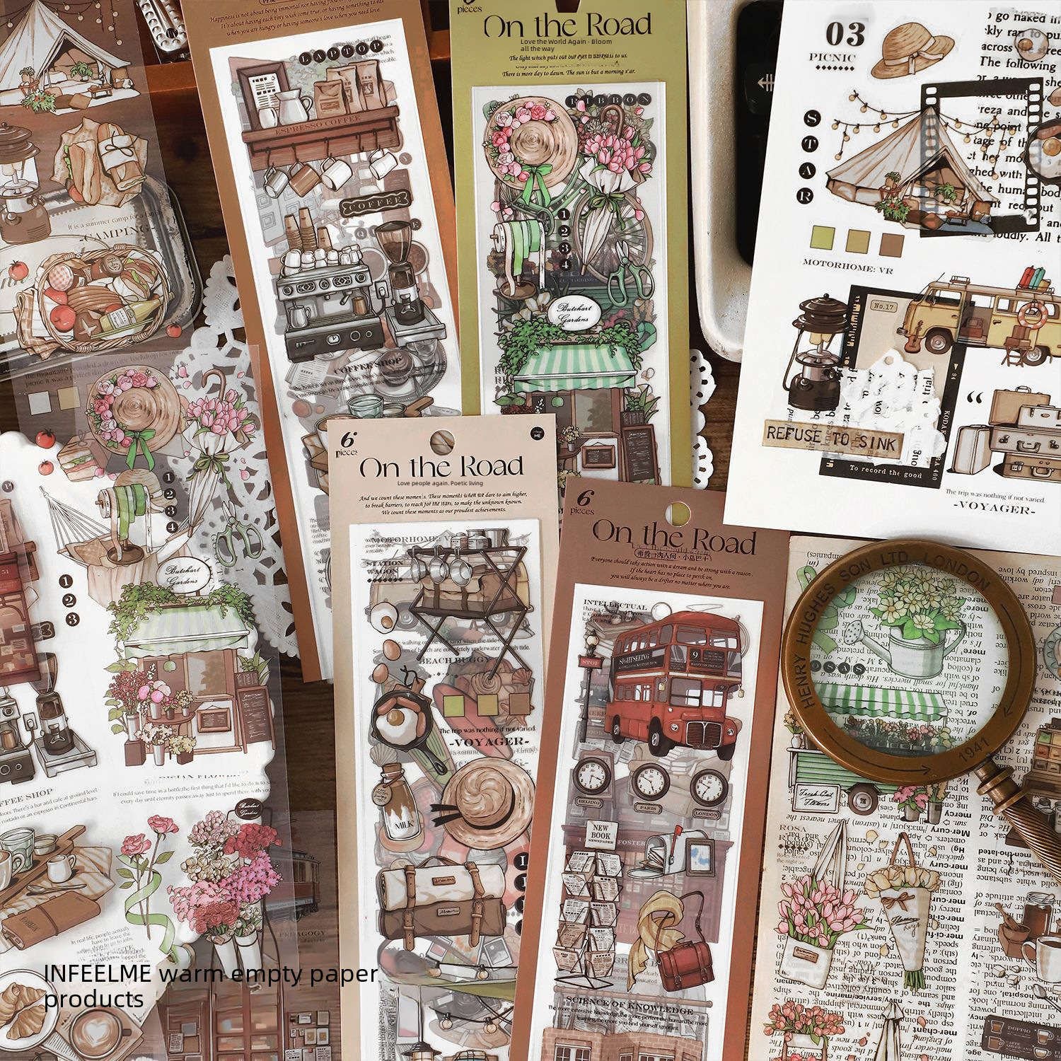 Infeel.me Again Love Series Pet Segmented Tape Vintage Ins Decorative Patchwork Diary Tape Office Cultural Paper