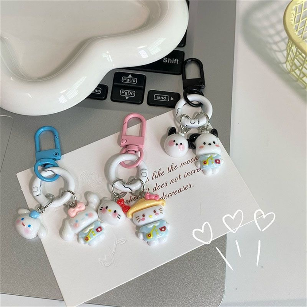 Original small size Card Ring Sanrio Kindergarten Cute Keychain Pendant Girl's Best Friend Gift Schoolbag Accessories