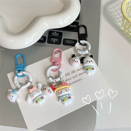 Original small size Card Ring Sanrio Kindergarten Cute Keychain Pendant Girl's Best Friend Gift Schoolbag Accessories