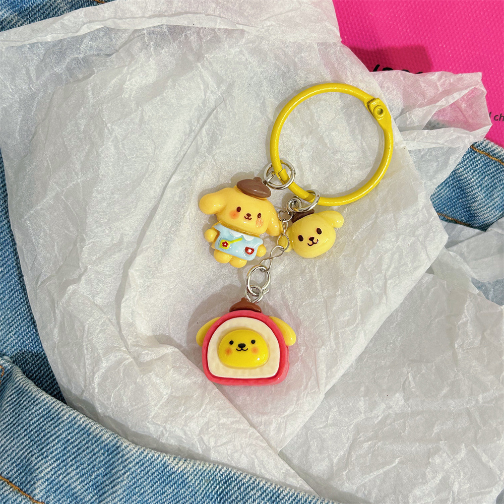 Collar Explosions Sanrio Series Keychain Pendant Cute Cartoon Hello Kitty Keyring Hanging