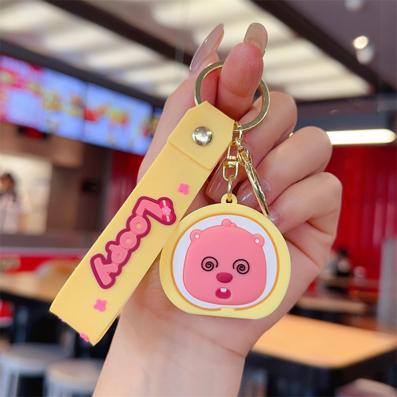 Cute Ruby Keychain Pendant Cyber Celebrant Little Beaver Doll Pendant Couple Small Gift Cartoon Car Key Chain