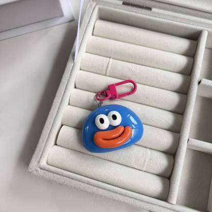 Adorable Resin Doll Keychain with Big Mouth for Car Hanging Decoration Student Couple Book Bag Accessory Bag Charm