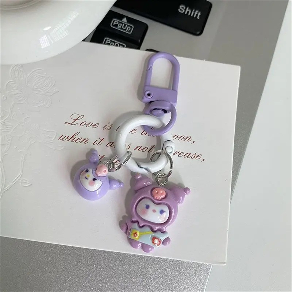 Original small size Card Ring Sanrio Kindergarten Cute Keychain Pendant Girl's Best Friend Gift Schoolbag Accessories