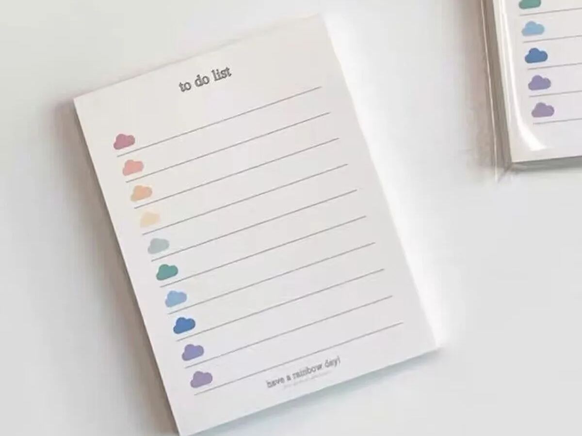ins Korean style colorful clouds TO DO LIST non-adhesive note book student note pad memo note book