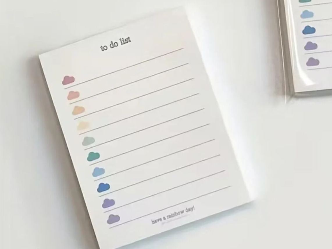 ins Korean style colorful clouds TO DO LIST non-adhesive note book student note pad memo note book