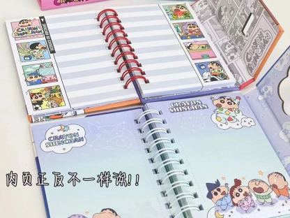 Japan style crayon small new notebook magnetic buckle coil this portable color page pocket notebook