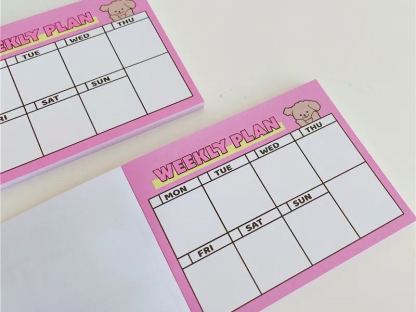 Cartoon girl heart ins same style note paper weekly plan puppy note book
