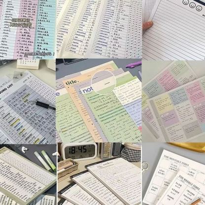 Big Sticky Note Book Collection | B5 Planner 30 sheets/60 words book Time Planner Study Pattern Book