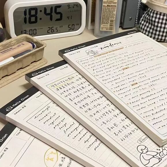 Big Sticky Note Book Collection | B5 Planner 30 sheets/60 words book Time Planner Study Pattern Book