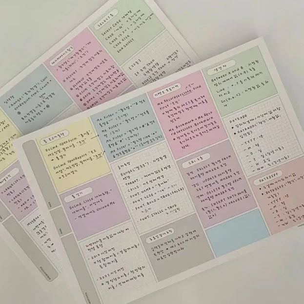 Big Sticky Note Book Collection | B5 Planner 30 sheets/60 words book Time Planner Study Pattern Book