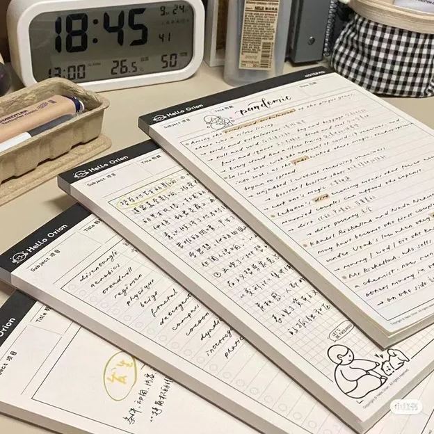 Big Sticky Note Book Collection | B5 Planner 30 sheets/60 words book Time Planner Study Pattern Book