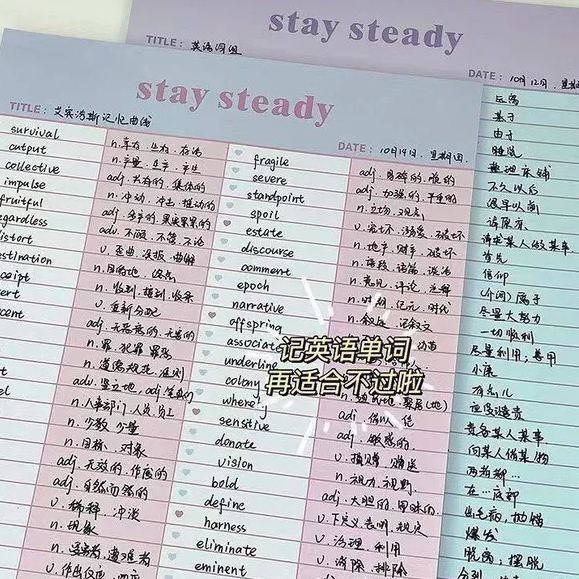 Big Sticky Note Book Collection | B5 Planner 30 sheets/60 words book Time Planner Study Pattern Book