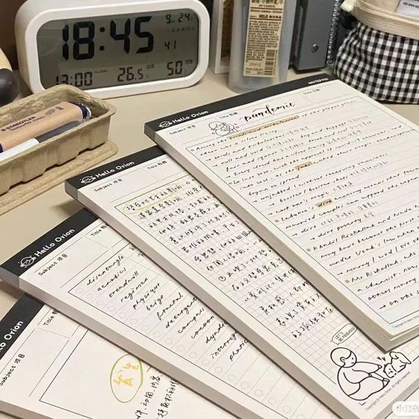 Big Sticky Note Book Collection | B5 Planner 30 sheets/60 words book Time Planner Study Pattern Book