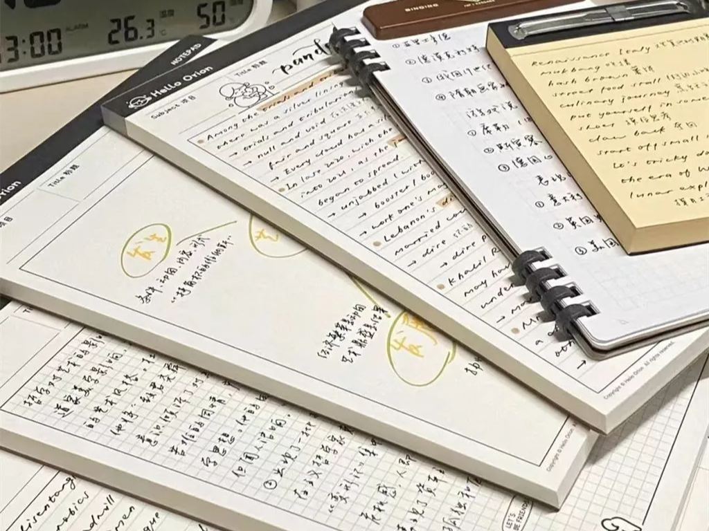 Plaid Patterned Paperback Student ins Simple Tearable Large B5 Study Notepad Study Paper