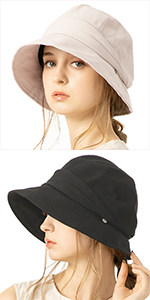 帽子　レディース　キャスケット　ハット　夏　UVカット　大きいサイズ　つば広ハット　オシャレ帽子　通気性　紫外線対策　熱中症対策　ブラック　帽子　黒　ひんやり　冷感　涼感