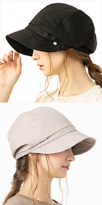 キャスケット レディース 帽子 ハット 夏 UVカット 大きいサイズ つば広ハット オシャレ帽子 接触冷感 紫外線対策 熱中症対策 帽子 黒 ひんやり 冷感 涼感 人気 ブランド uv 100％