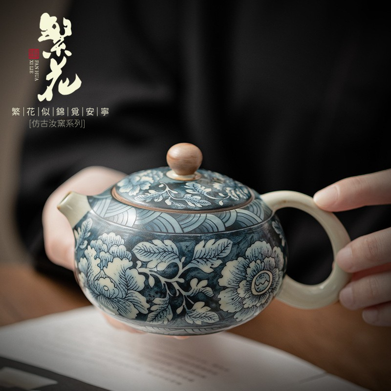 繁花陶瓷西施壺-單壺