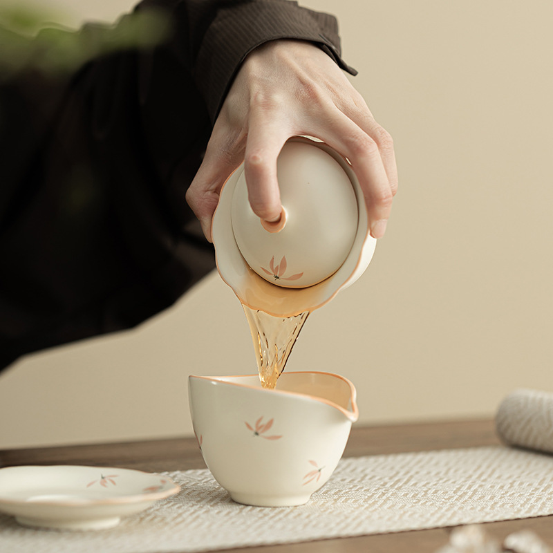 蘭花風鈴-花口葫蘆蓋碗