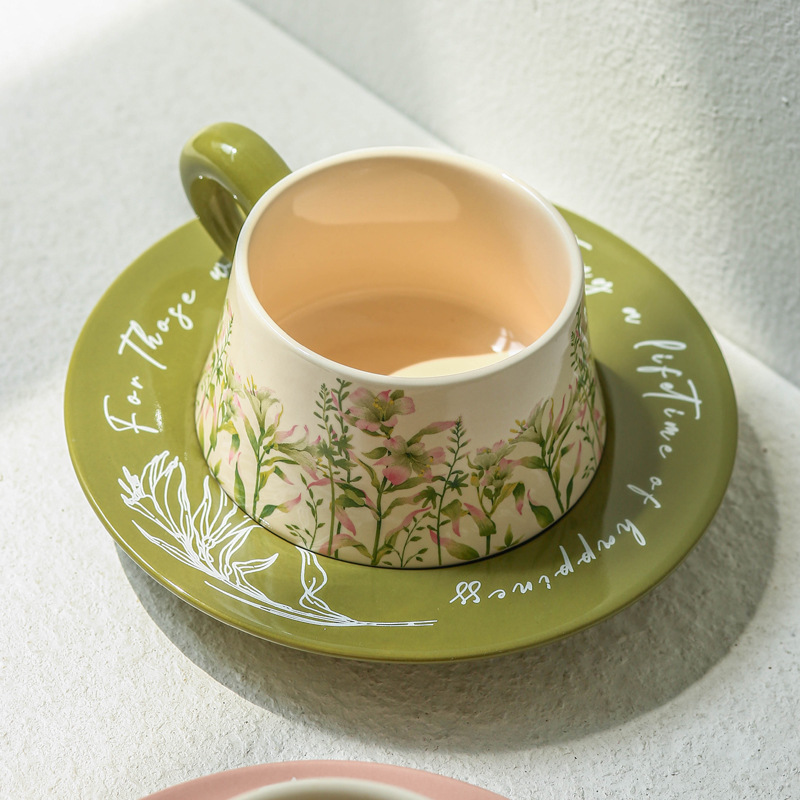 百合風鈴陶瓷咖啡杯碟套裝