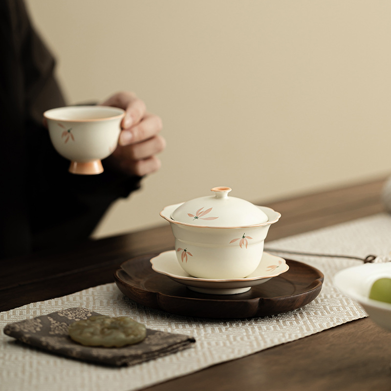 蘭花風鈴-花口葫蘆蓋碗