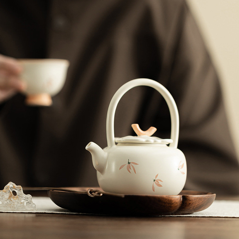 蘭花風鈴-柿子提梁壺