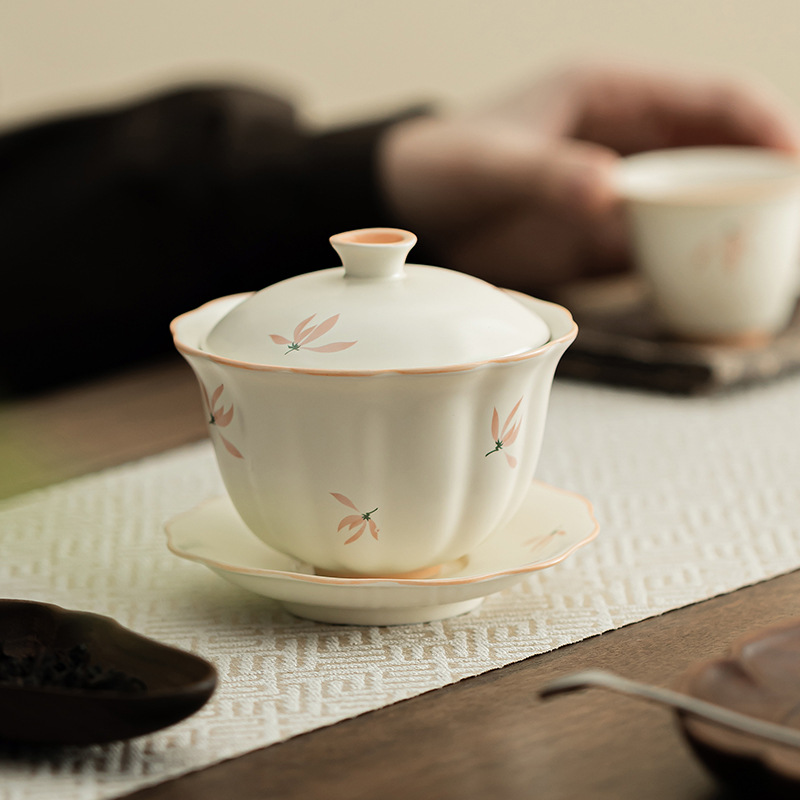 蘭花風鈴-花口花苞蓋碗