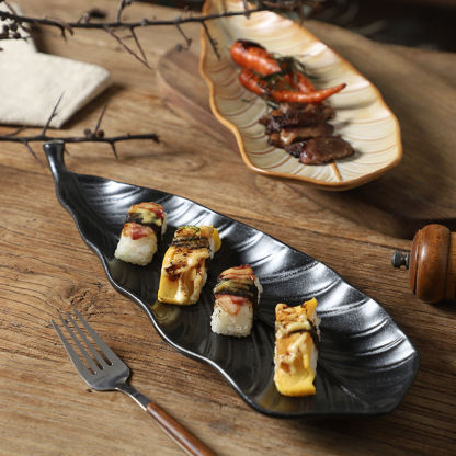 日式長條樹葉盤