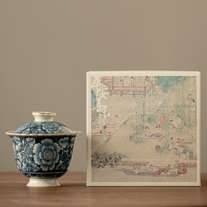 繁花-二才花边盖碗