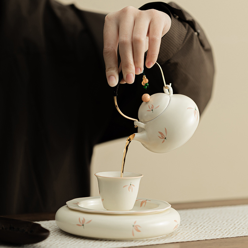 蘭花風鈴提梁壺-思亭款