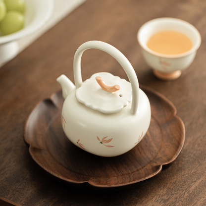 蘭花風鈴-柿子提梁壺