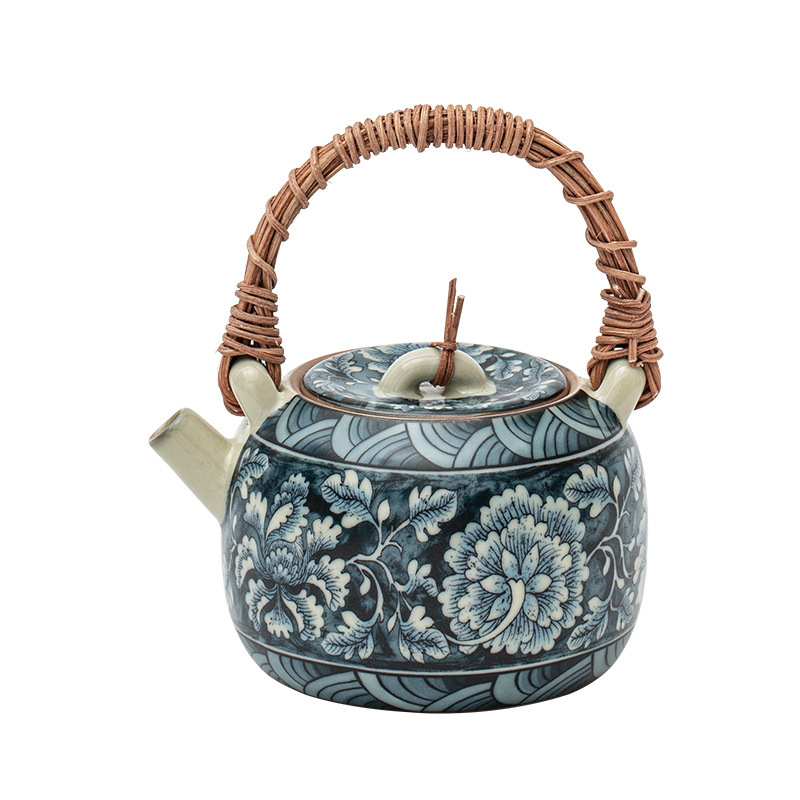 繁花-藤編提梁壺