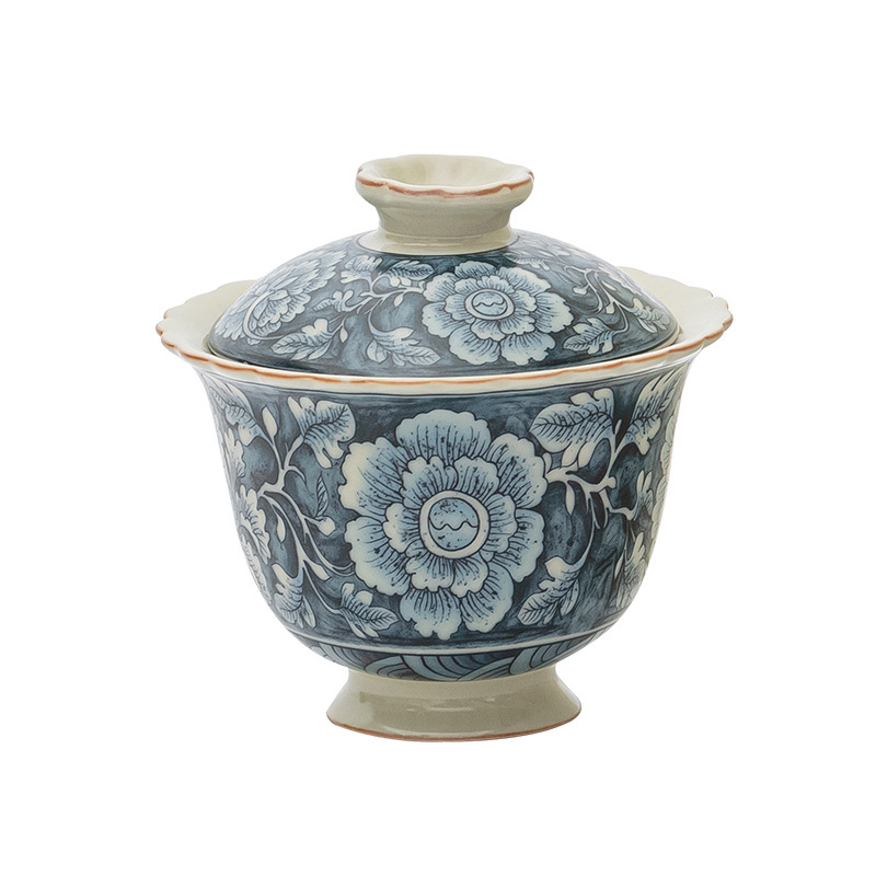 繁花-二才花边盖碗