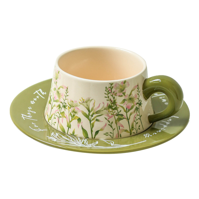 百合風鈴陶瓷咖啡杯碟套裝
