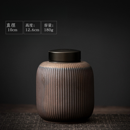 復古仿柴燒陶瓷茶葉罐