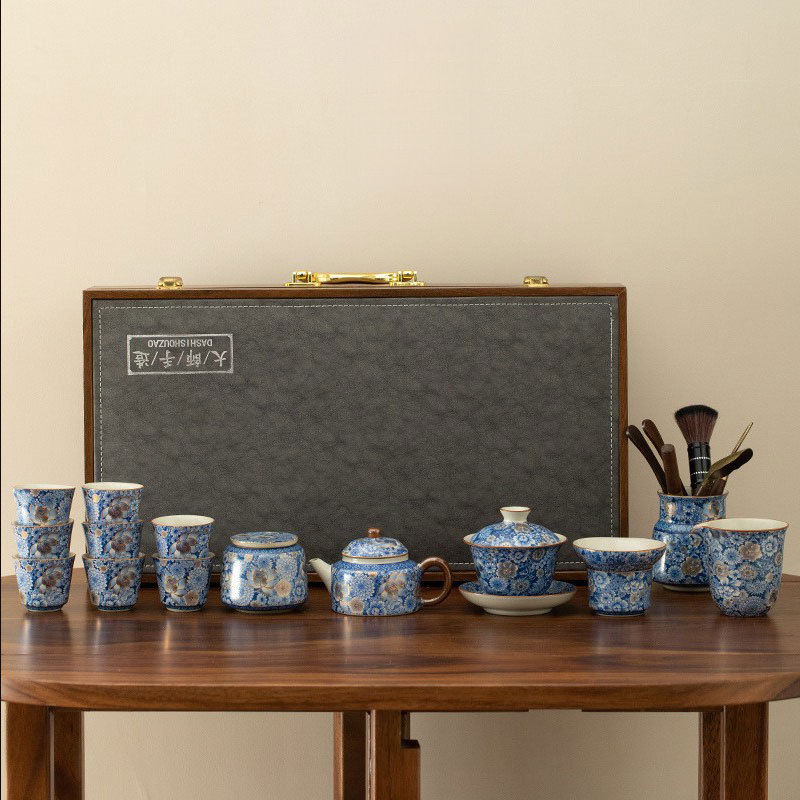 繁花系列15頭茶具套裝高檔伴手禮