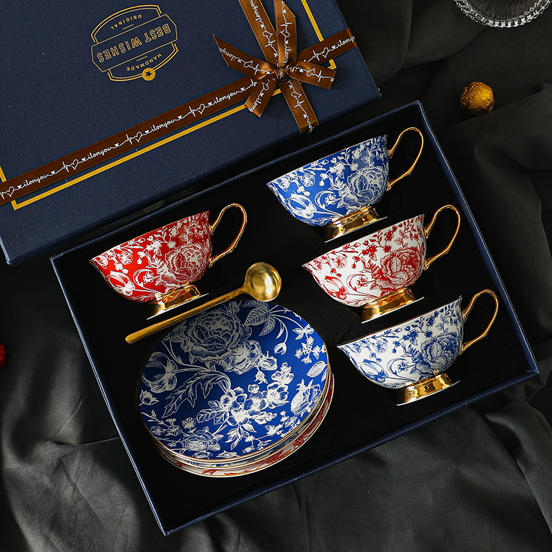 咖啡杯套裝歐式小奢華小精緻骨瓷